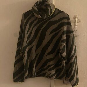 Rag & Bone Zebra Print Turtleneck Sweater